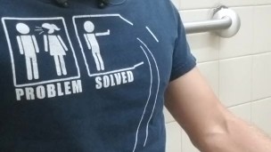 Have to be quiet when jacking off in a public bathroom
