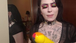 Sucking Messy Rainbow Dickpop for Pride