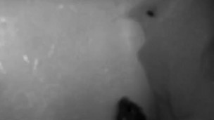 Beating my meat in the shower black & white