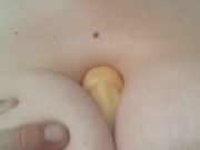Tittie fucking my dildo