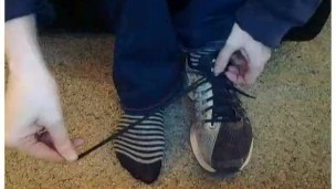 Becky doing a foot strip tease