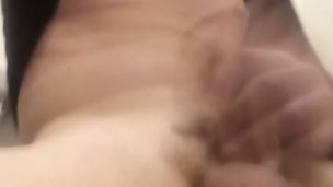 Playing with My Non-Op Transwoman Clit On My Toilet