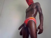 Hot black teen jacking my big huge oily dick huge cumload! 9/16