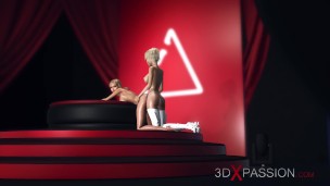 3d hot shemale fucks a horny blonde on the fashion model podium