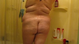 Big Bellied Girl in the Shower