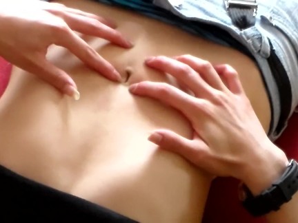 touching my navel sensually hot belly Fantasy of Paula