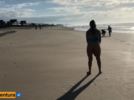 Extreme risk with anal sex in public on the beach People near! Real Amateur