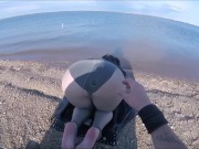 Tiny feets worship , pussy control & Pissing on beach 4/16