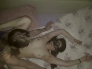 Polyamory video #8 Shooting how two of my wives bring each other to orgasm 1/16