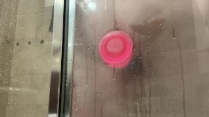 BBW FUCKS HER ASS WITH 8 INCH DILDO IN SHOWER