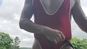 Exposing myself next to the road