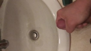 Shooting big load down drain