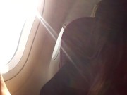 A flying orgasm - Rosario Gallardo masturbating during flight to Prague 1/16