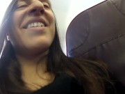 A flying orgasm - Rosario Gallardo masturbating during flight to Prague 15/16
