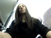 A flying orgasm - Rosario Gallardo masturbating during flight to Prague 5/16