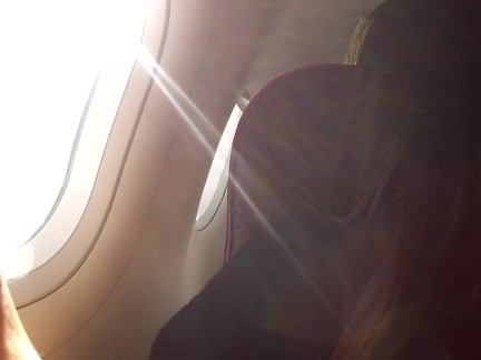 A flying orgasm - Rosario Gallardo masturbating during flight to Prague