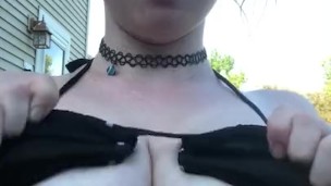 Trying to flash without getting caught-naughty Megan hottie