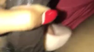stuffing my fat black pussy with two toys