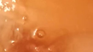 SEXY GIRL WITH HAIRY BUSH MAKES BUBBLY FART IN BATH TUB