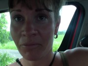 Young russian hitchhiker fucks hard a submissisie driver in his  car 2/16