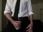 Hot guy jacks off to intense orgasm with stepsister in next room