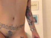 Mady strips and plays with her wet pussy on the couch