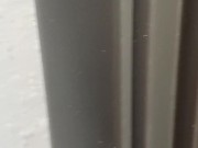 Huge load in motel hallway while listening to couple fuck behind the door 16/16