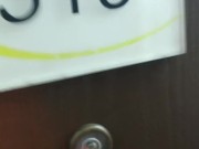 Huge load in motel hallway while listening to couple fuck behind the door 2/16