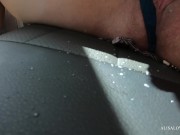 Babe Shows her Ass on a Walk, Jerks off her Pussy and Fucks in the Car POV
