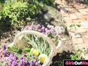 Hairy Aussie girls lick cunts outdoors 2/16