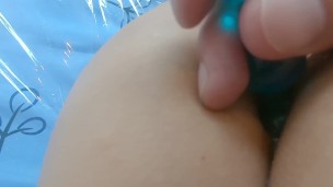 My first time to try anal beads. Check it up close.