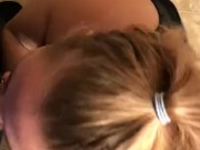 Tinder date sucks my dick in her parents bathroom. 10/16