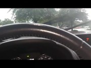 Public Outdoor Ebony Pussy Play in Car at Gas Station Cami Creams 1/16