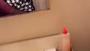 Playing in the bathroom