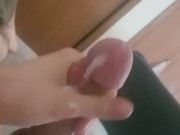 Short video of my cum dripping down my cock
