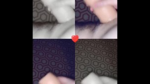 Double cumshot using pocket pussy