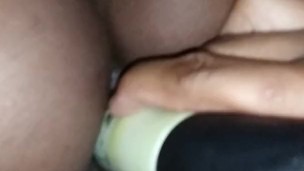 Darkskin getting fucked by her rabbit