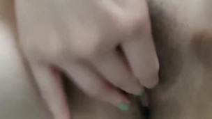 fingering my tight wet asian pussy first thing in the morning