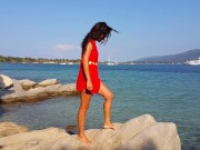 Upskirt on the clifs 2/16