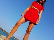 Upskirt on the clifs 6/16