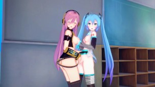 VOCALOID FUTA GUMI FUCKS MIKU AND GUMI AFTER LES SEX
