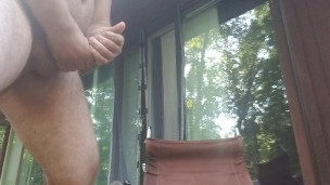 Stroking on my deck this morning