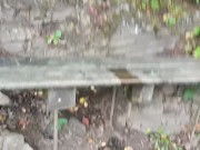 Peeing On The Bench Along The Path 16/16