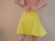 Dance & Strip from yellow dress and heels to Bad Idea by Ariana Grande 10/16