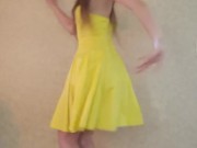 Dance & Strip from yellow dress and heels to Bad Idea by Ariana Grande 3/16