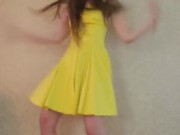 Dance & Strip from yellow dress and heels to Bad Idea by Ariana Grande 7/16