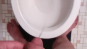 Naked Transgirl Pissing with Non-Op Clit and Showing My Cute Feet