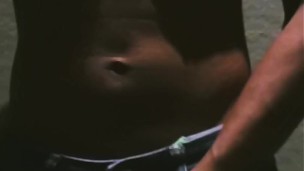 Jerking off in a shopping mall restroom
