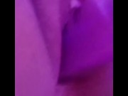 Fucking myself with my purple vibrator until I cream
