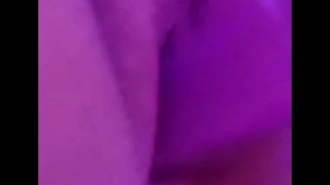 Fucking myself with my purple vibrator until I cream